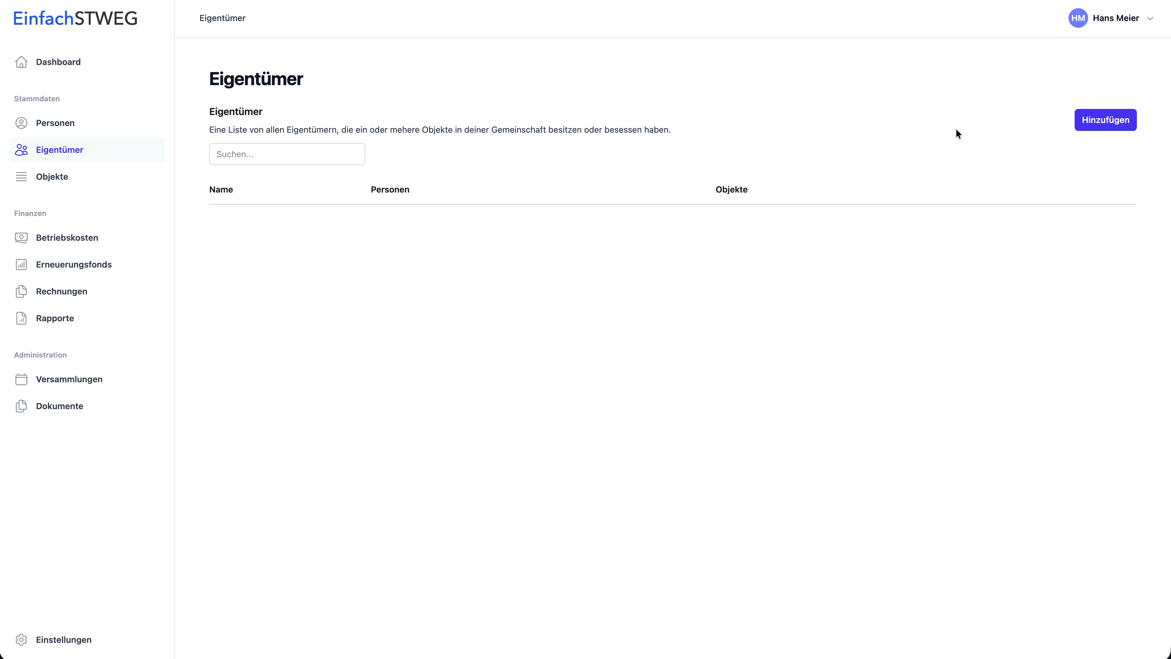 Eigentümer erstellen