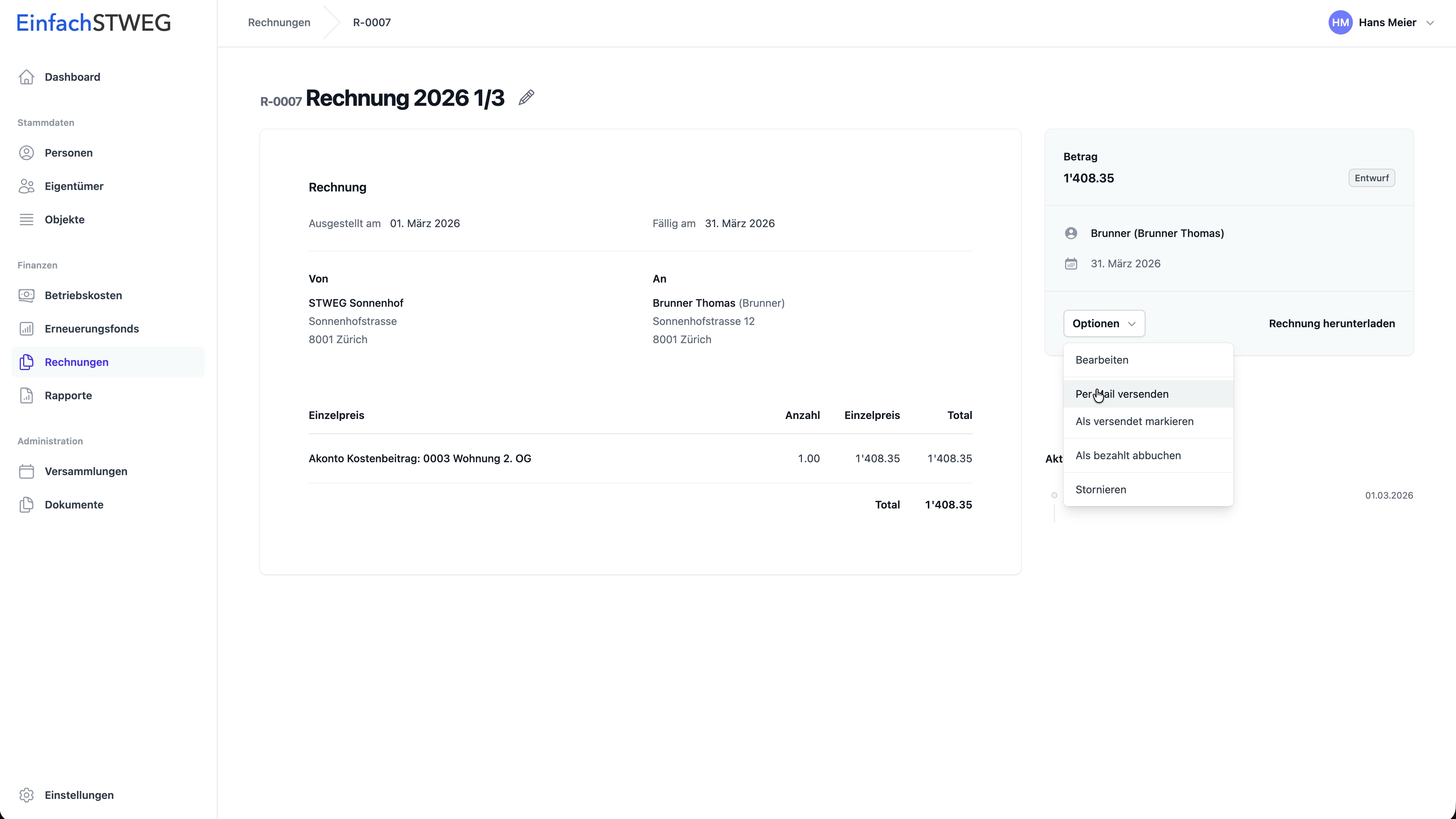 Akontozahlung erfassen